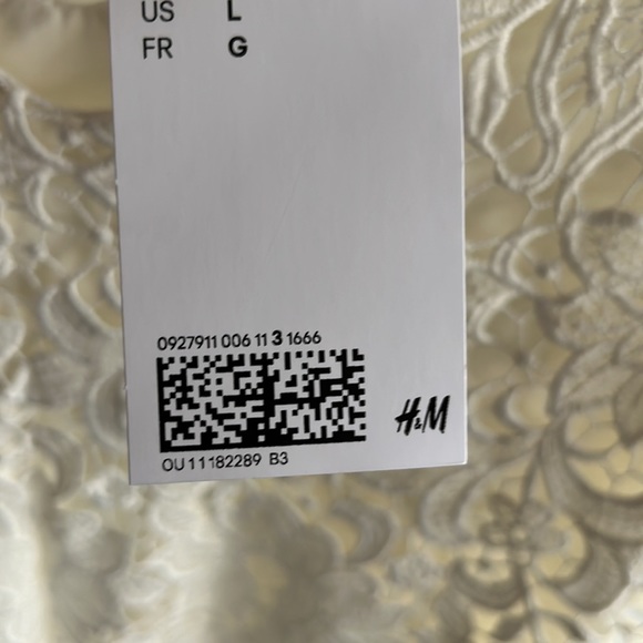 H&M White Lace Midi Strapless Engagement Dress Size L - Picture 5 of 5